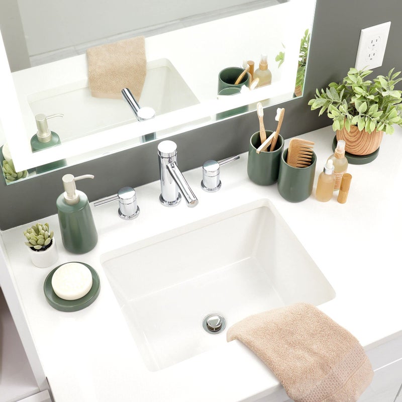 InterDesign iDesign Ceramic Earth Collection Ceramic Bar Soap Dish, Moss - Image 5